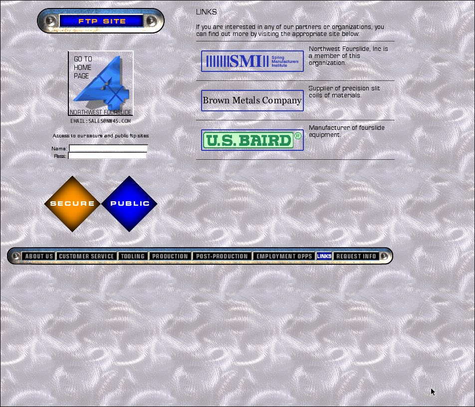 Northwest Fourslide Early Web Site