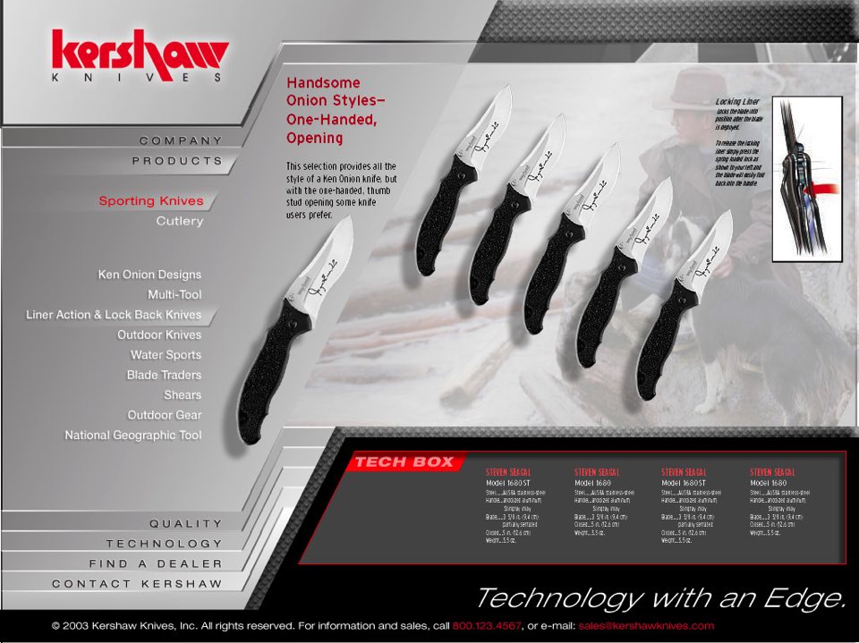 Kershaw Knives Web Site Designs