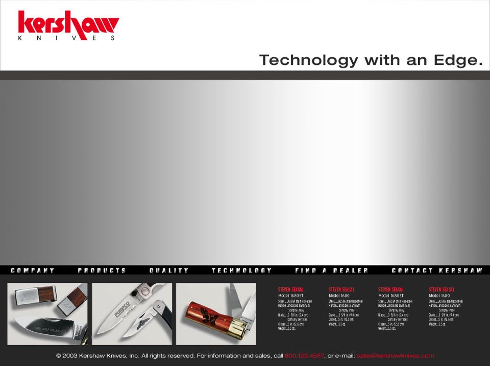 Kershaw Knives Web Site Designs