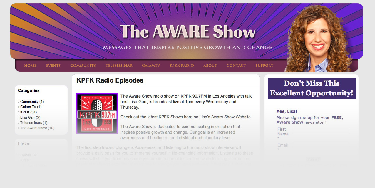 The Aware Show Site Banner