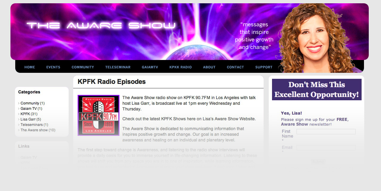 The Aware Show Site Banner