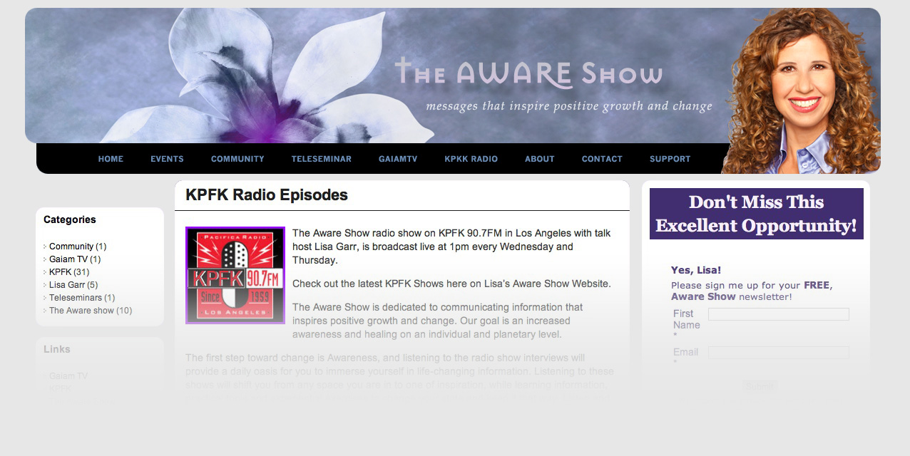 The Aware Show Site Banner