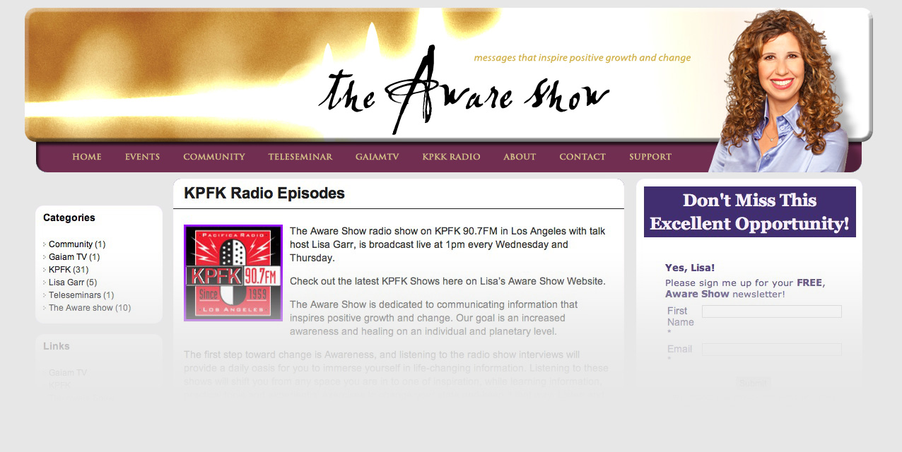 The Aware Show Site Banner