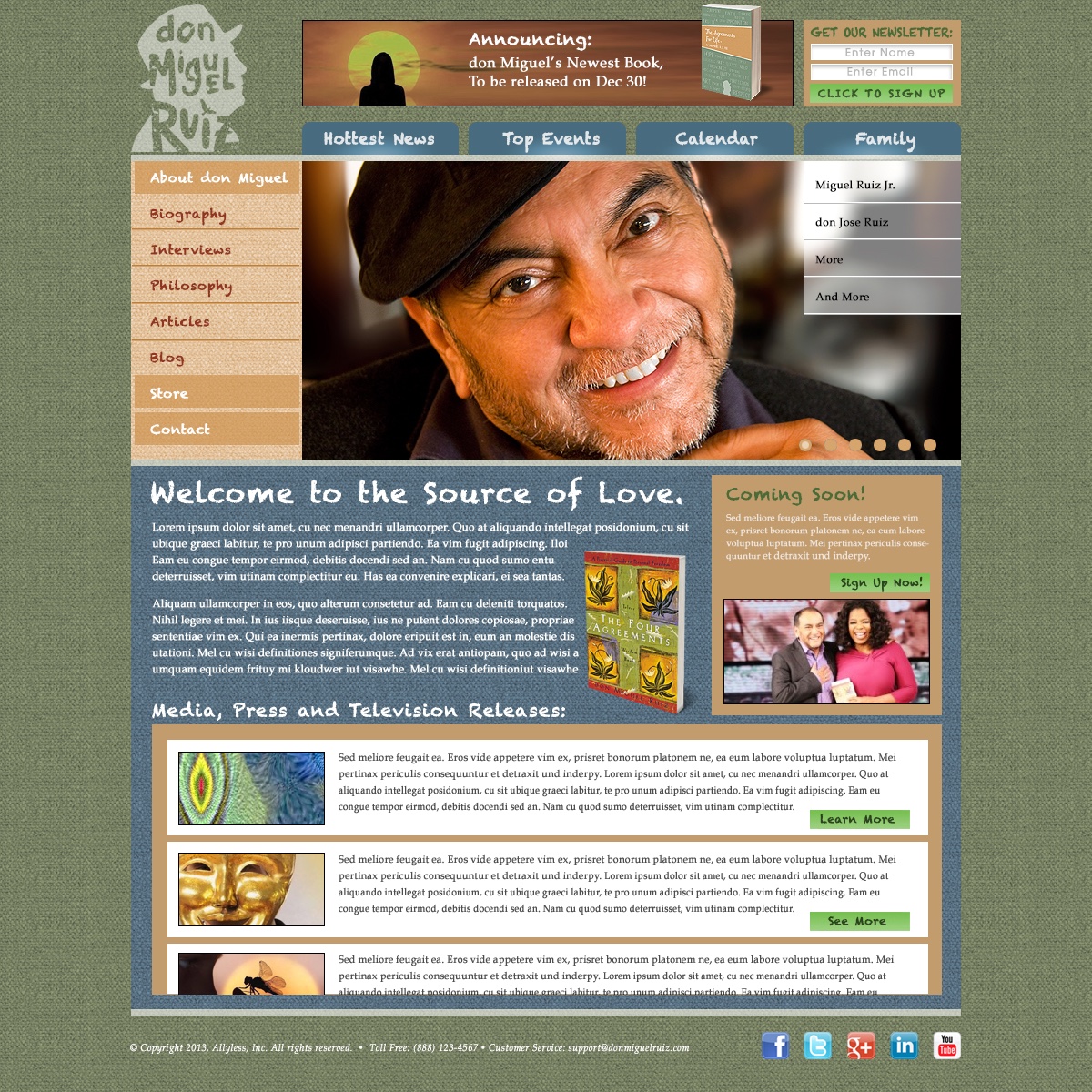 don Miguel Ruiz Web Site Design