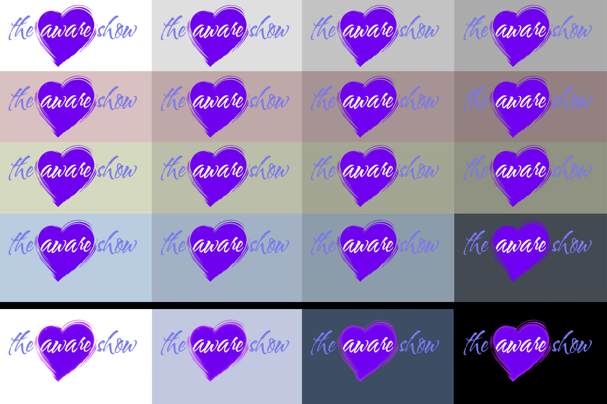 The Aware Show Logo Colors