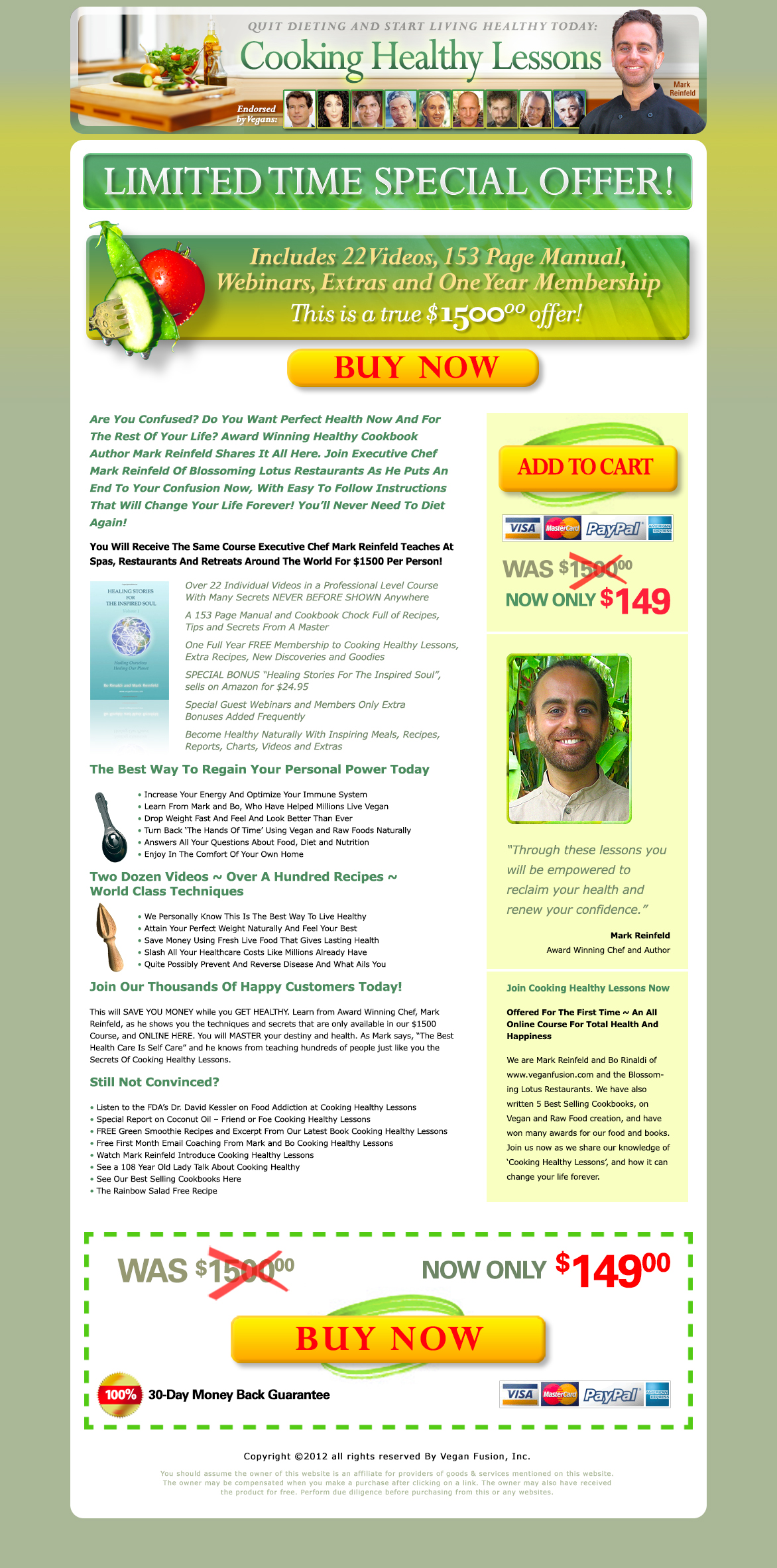 Cooking Health Lessons Squeeze Page