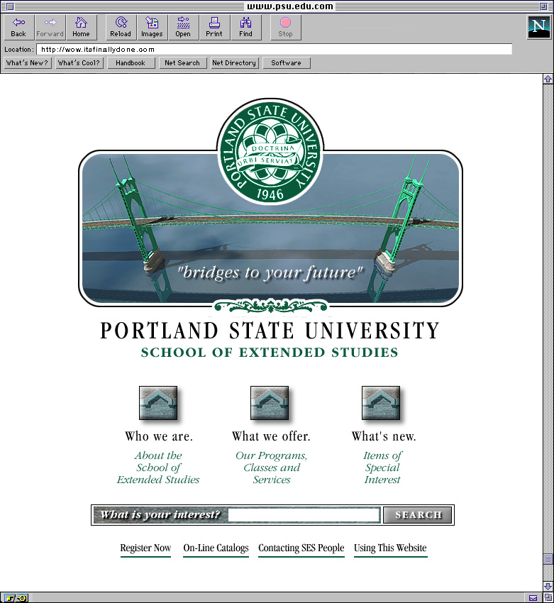 Portland State University School of Extended Studies Web Site Design