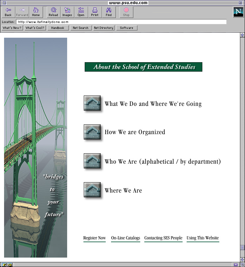 Portland State University School of Extended Studies Web Site Design