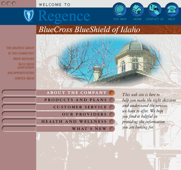 Blue Cross Blue Shield Web Site Concepts