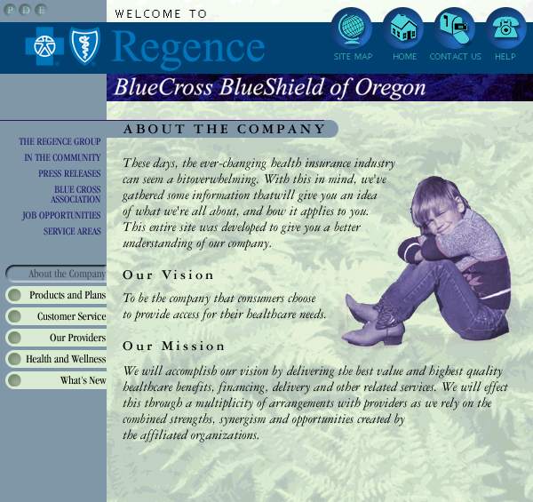 Blue Cross Blue Shield Web Site Concepts