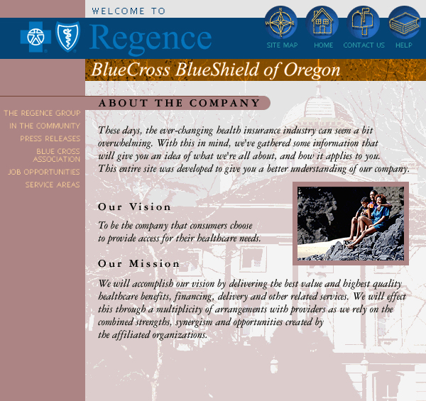 Blue Cross Blue Shield Web Site Concepts