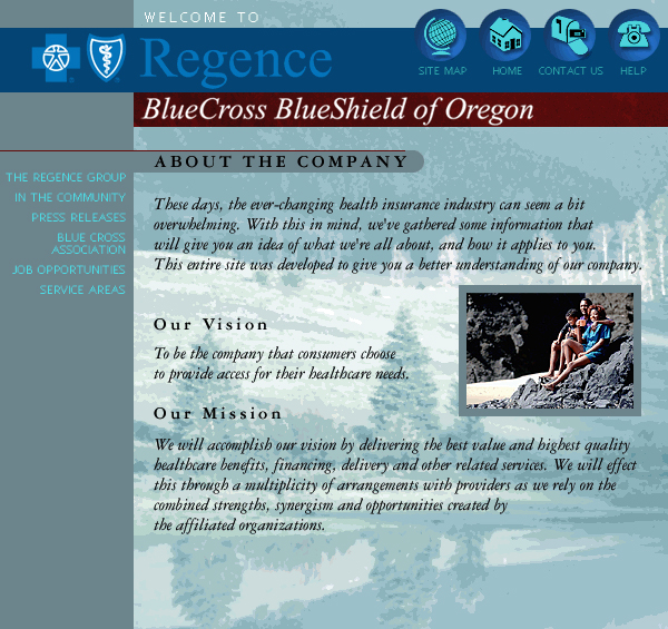 Blue Cross Blue Shield Web Site Concepts