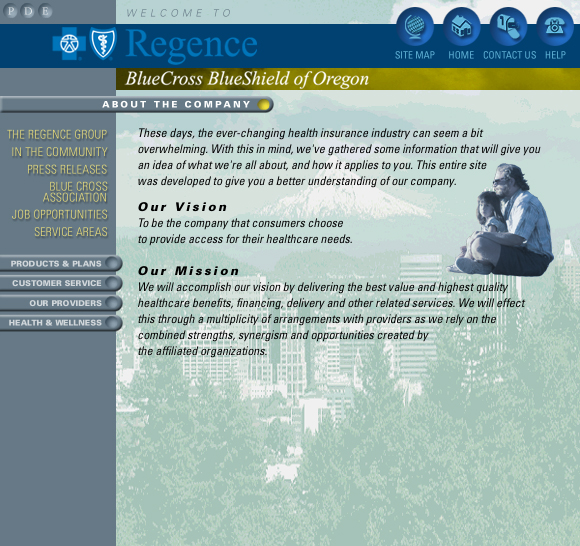 Blue Cross Blue Shield Web Site Concepts