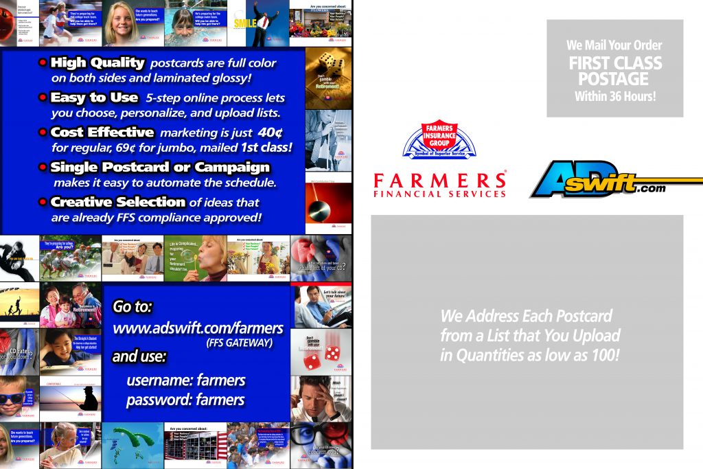 Farmers Insurance Group Direct Mail Postcards