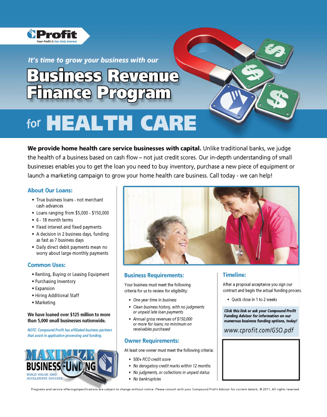 Compound Profit Corp Flyers and Direct Mail