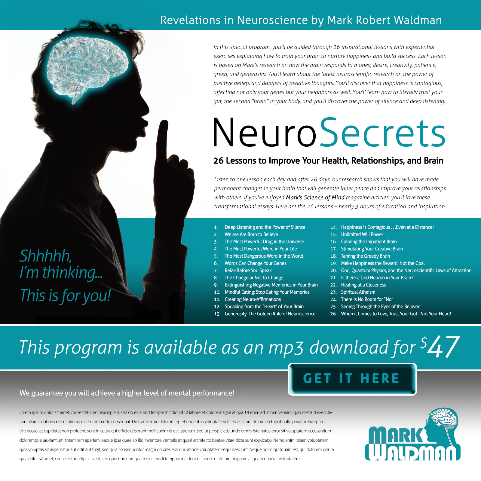 Mark Waldman NeuroSecrets Squeeze Page