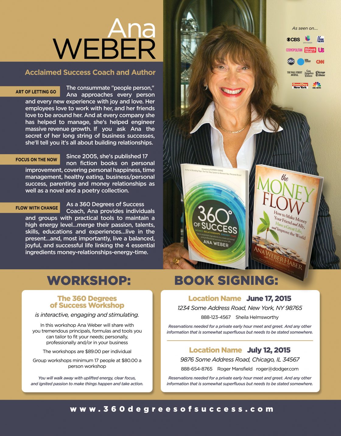 Ana Weber Book Signing Flyer Cliff Schinkel Design