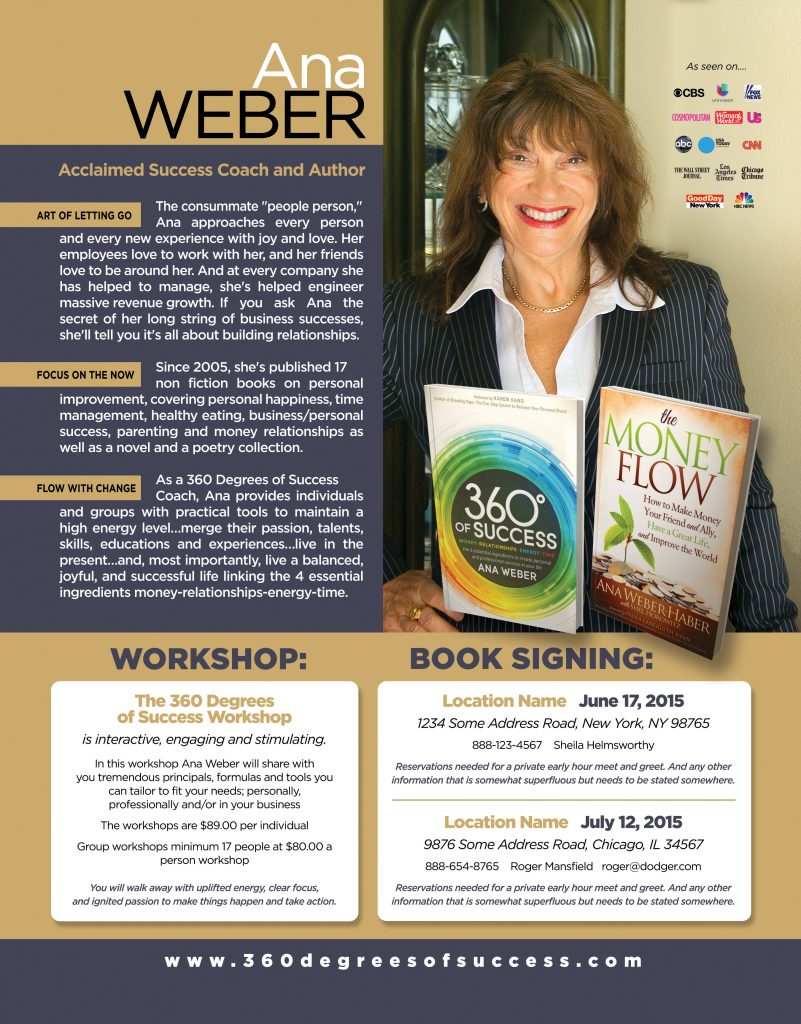 Ana Weber Book Signing Flyer