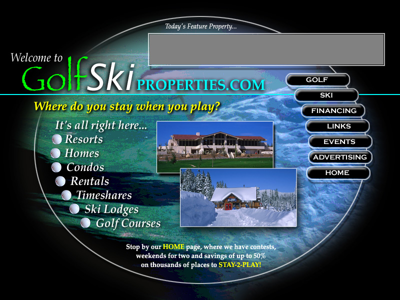 Golfski Properties Web Site Ideas