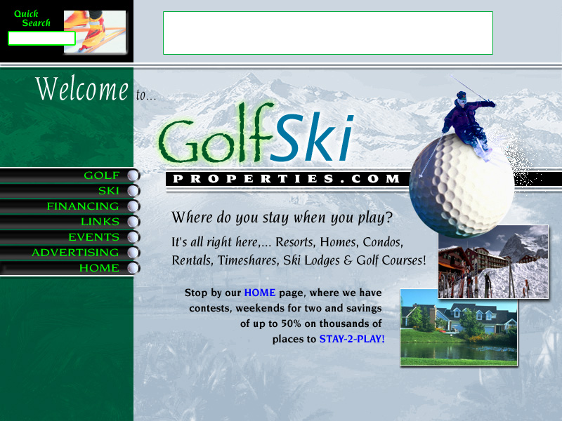 Golfski Properties Web Site Ideas