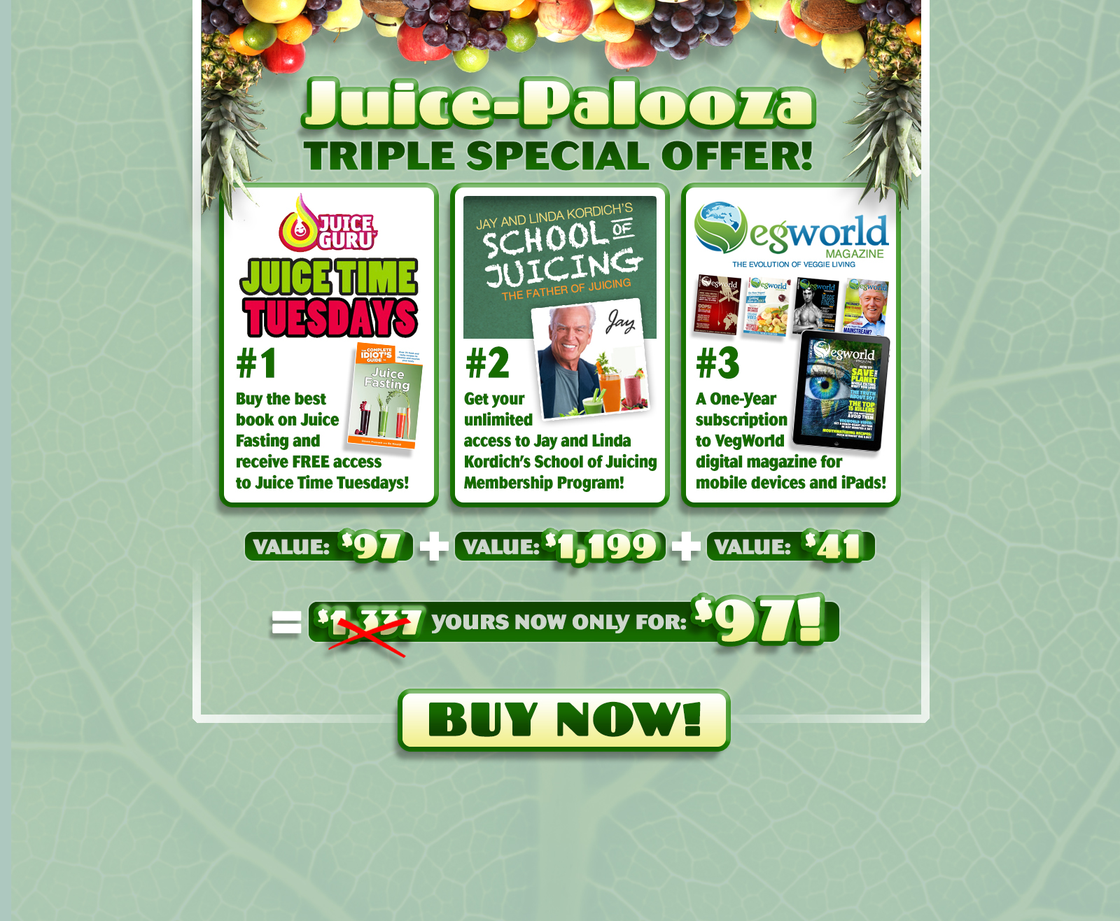 Juice Guru Juice Palooza Squeeze Page