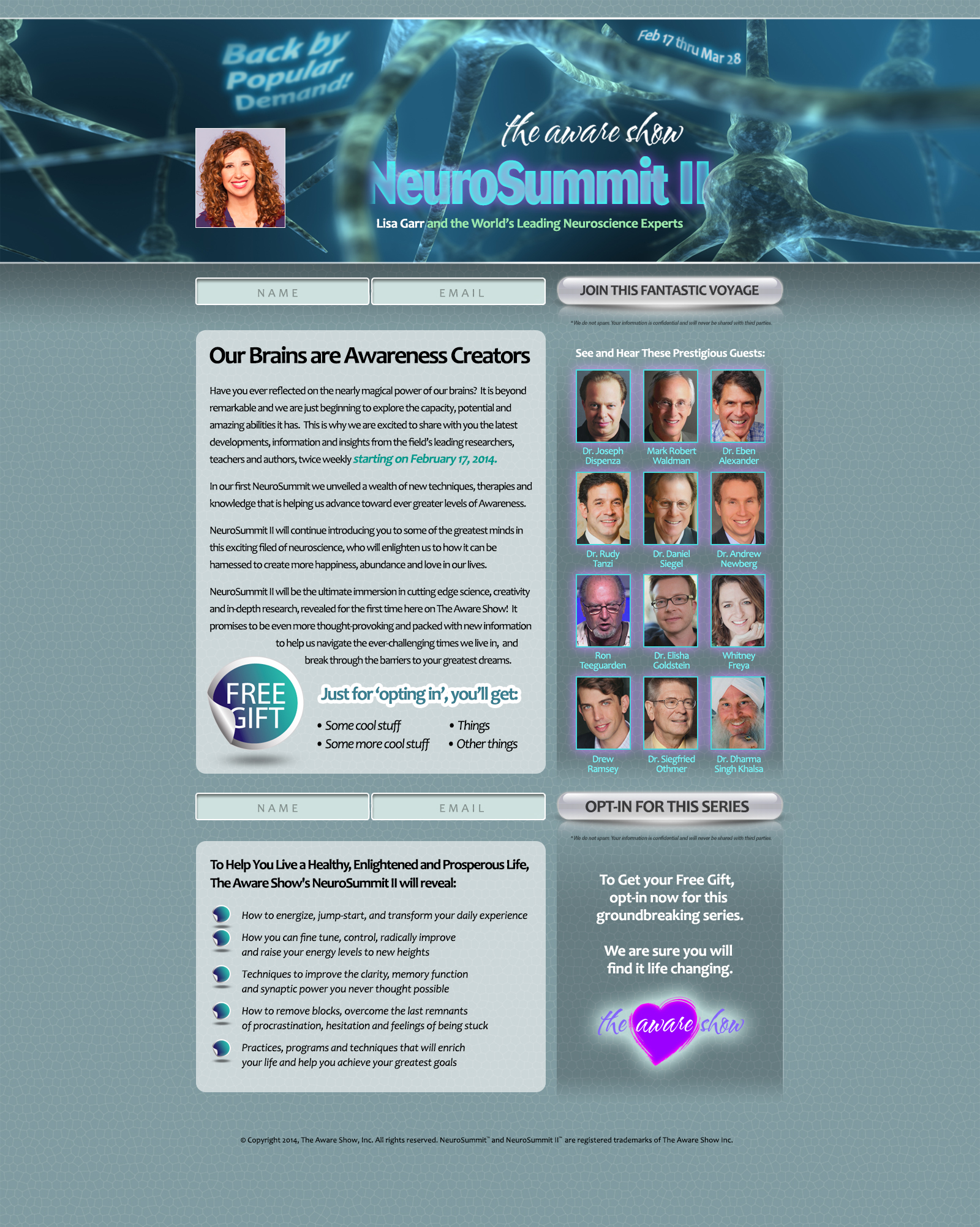 The Aware Show NeuroSummit II Squeeze Pages