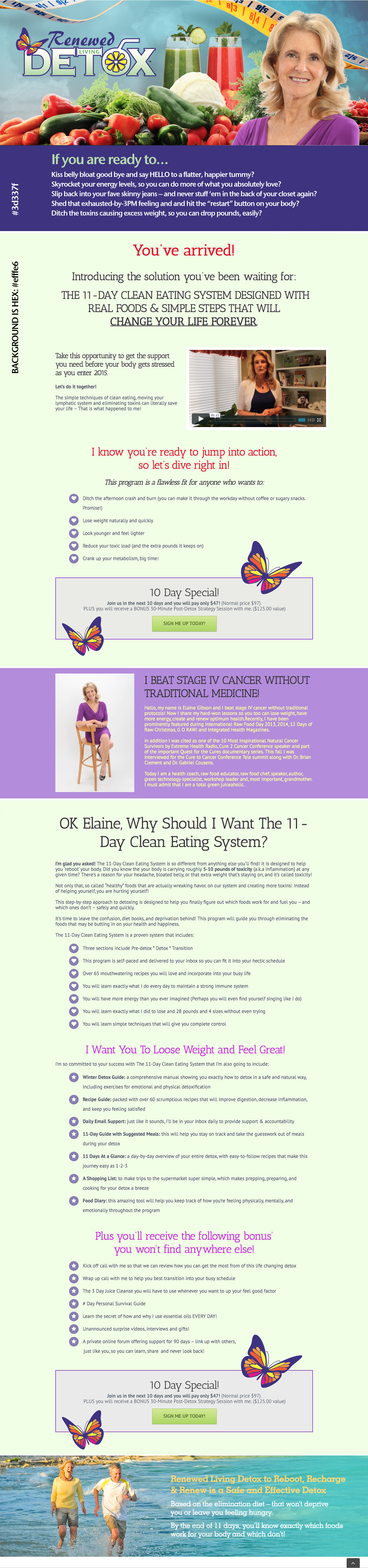 Elaine Gibson Renewed Detox Landing Page