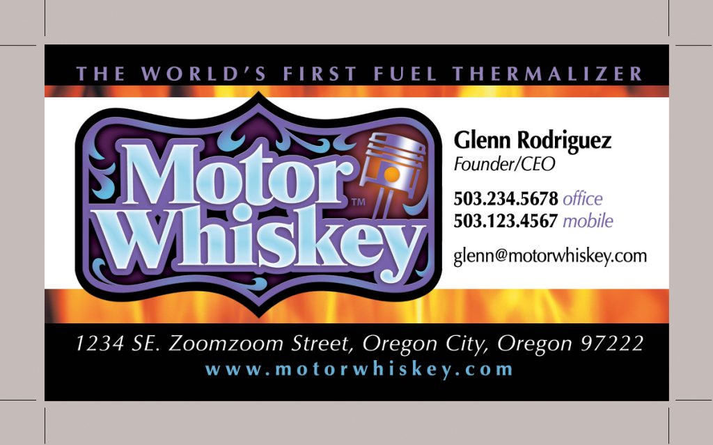 Motor Whiskey Business Cards