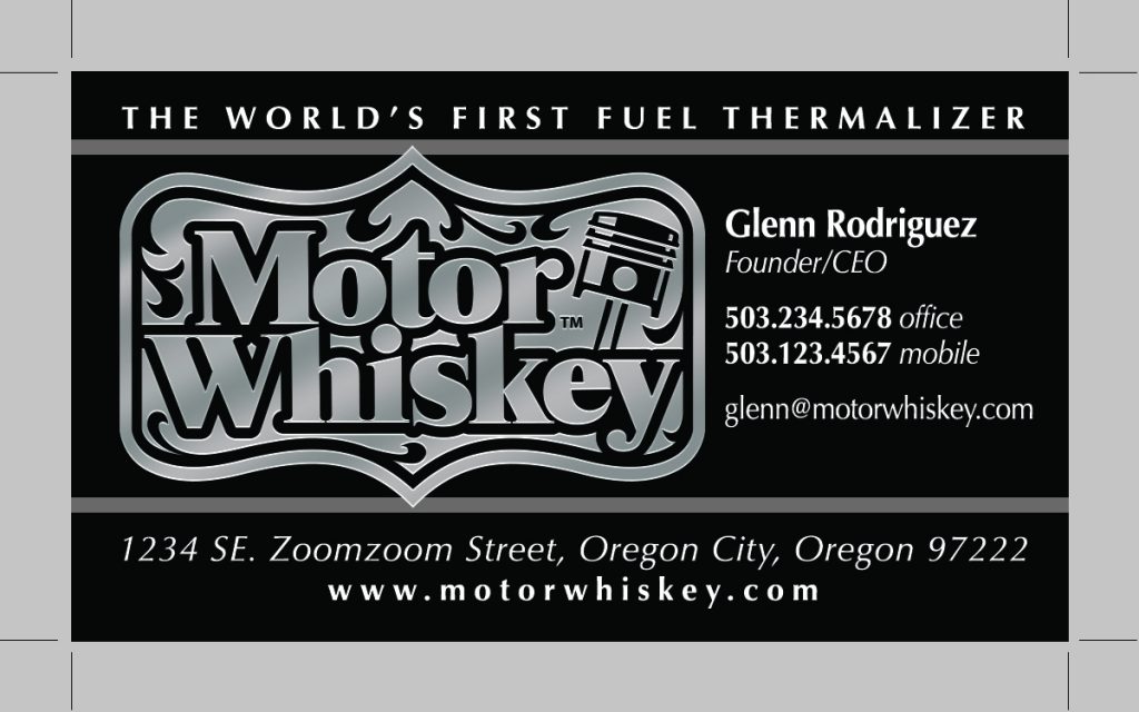 Motor Whiskey Business Cards