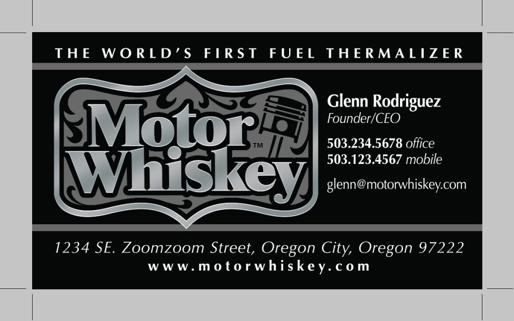 Motor Whiskey Business Cards