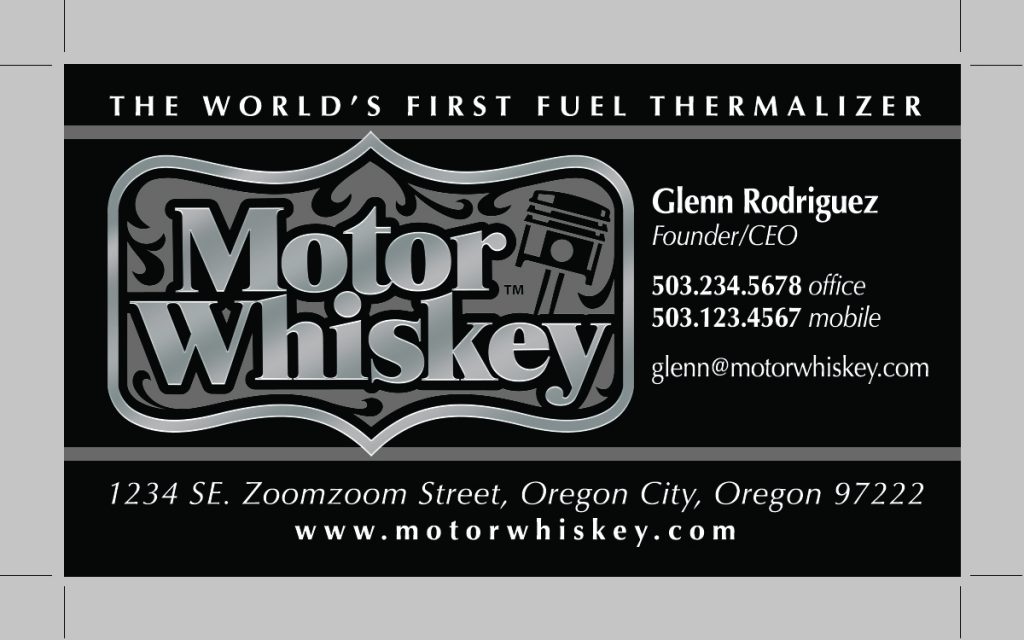 Motor Whiskey Business Cards