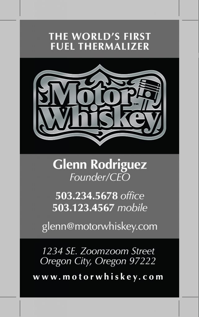 Motor Whiskey Business Cards