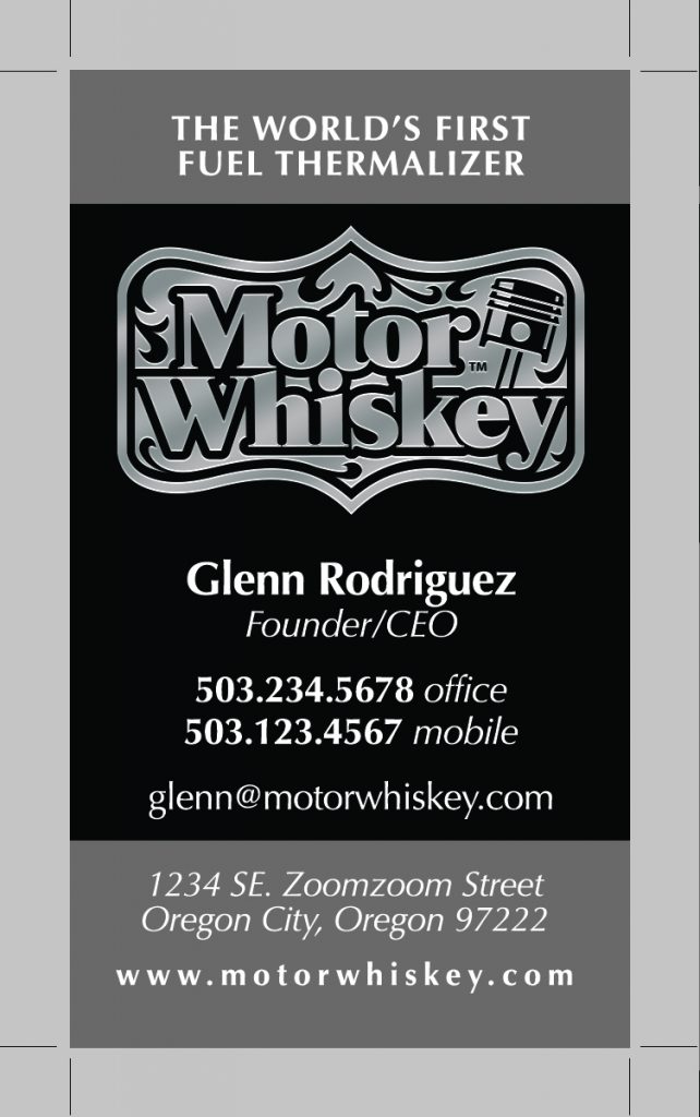 Motor Whiskey Business Cards
