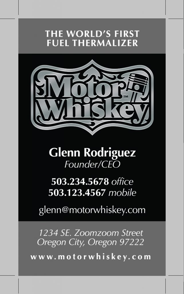 Motor Whiskey Business Cards