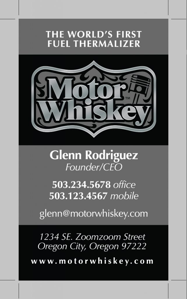 Motor Whiskey Business Cards