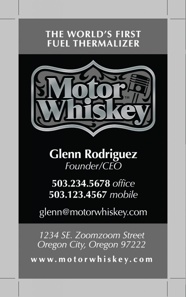 Motor Whiskey Business Cards