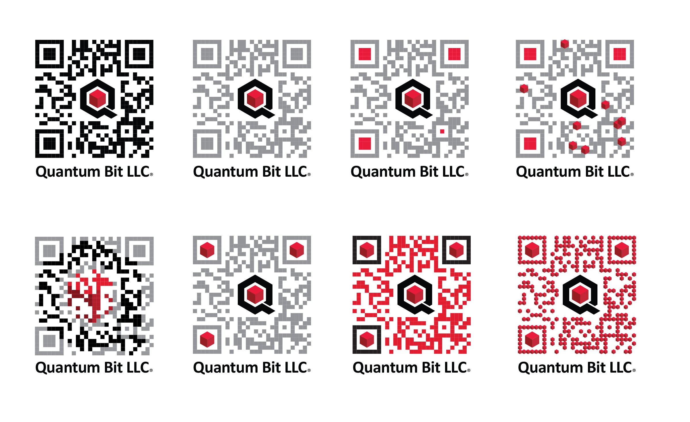 Qbit QR Code Logo Variations