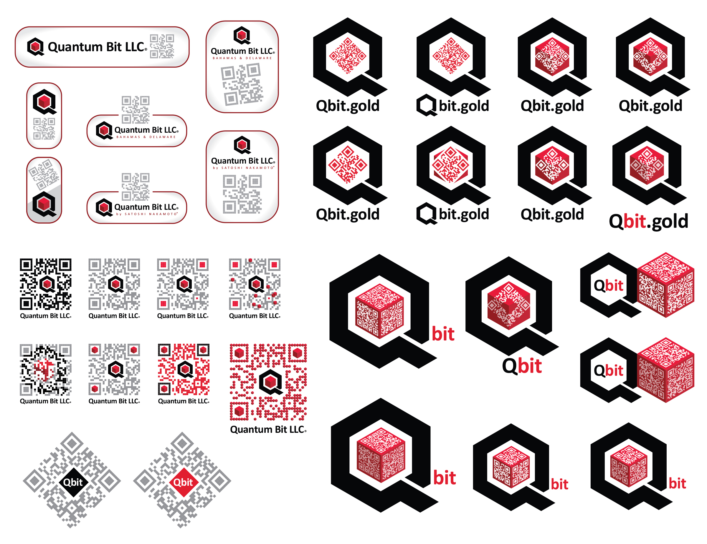 Qbit QR Code Logo Variations