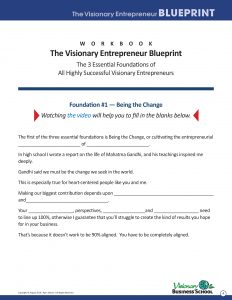 Ryan Eliason Visionary Entrepreneur Blueprint Workbook