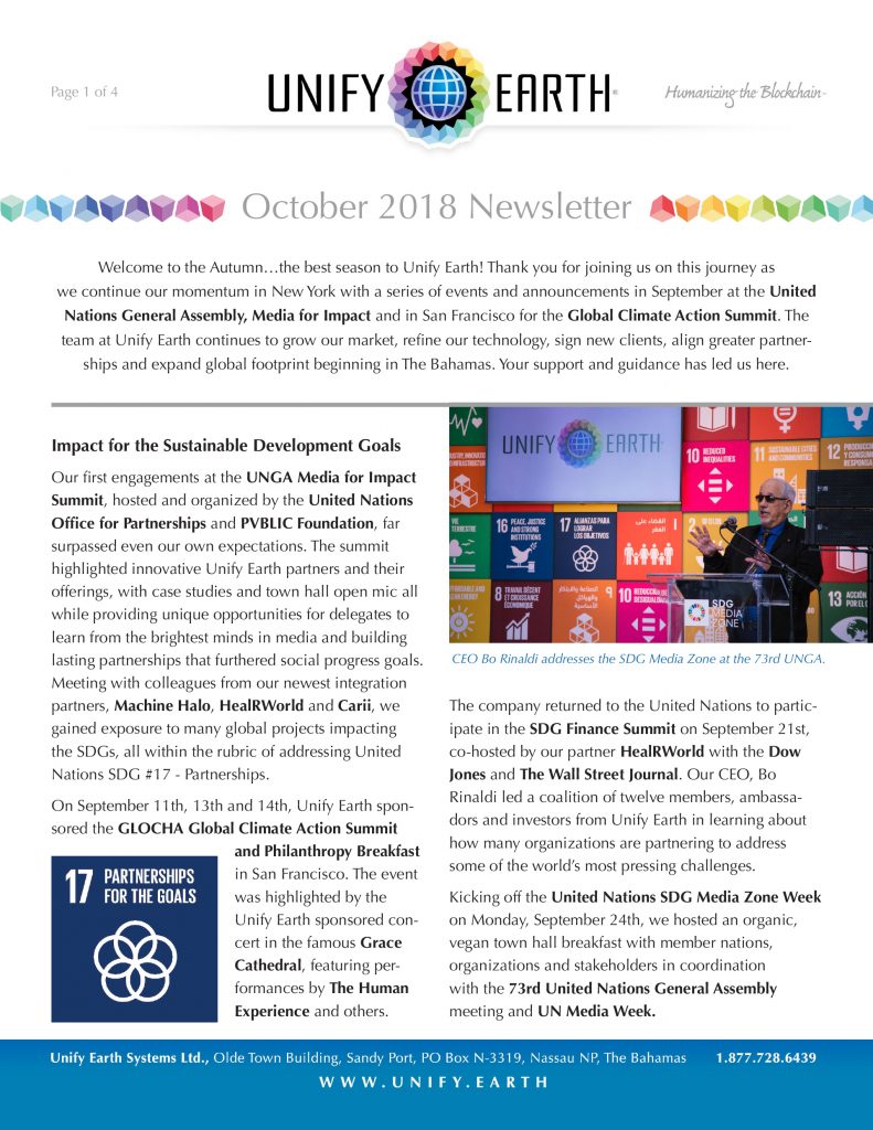 Unify Earth Newsletters