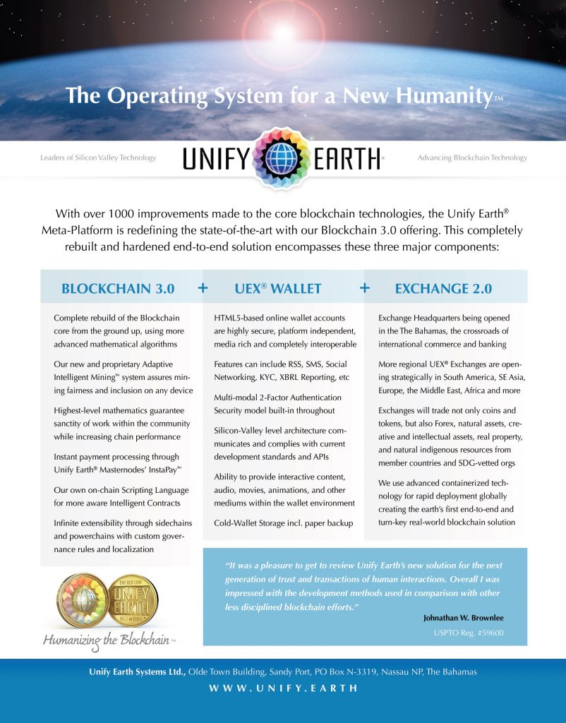 Unify Earth Sales One-Sheets